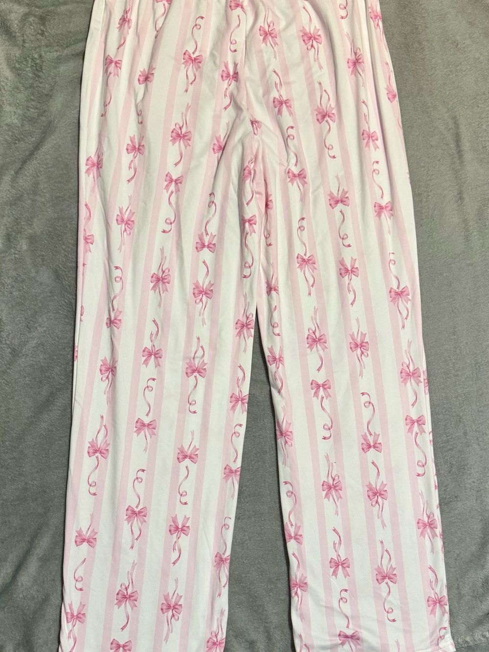 Laura Ashley Women’s  Pink & White Striped Bow-Print Pajama Set Size S NWT - Picture 7 of 8